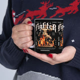Fighter Resilience Victorious Flame Statue Graphic Ceramic Mug Unisex Motivational Coffee Tea Cup Streetwear Inspired Drinkware