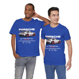 Porsche High-Performance Track Machine Blueprint Design Unisex Heavy Cotton Tee Powerful Street Racing Inspired Graphic Shirt