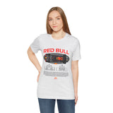 Formula One Style Open Wheel Racing Car Overhead Graphic Unisex Tee Motorsport Performance Streetwear Inspired By Red Bull Racing Colors High Speed Track Culture Design For Racing Fans