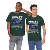 Bullet Blue Street Racing Artwork Unisex Heavy Cotton Tee High Performance Inspired Graphic Shirt For Car Lovers And Urban Streetwear Fans