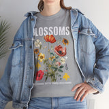 Blossoms Floral Graphic Unisex Heavy Cotton Tee Comfortable Streetwear Timeless Charm Motivational Nature Inspired T Shirt Perfect Gift for Garden Lovers Friends Birthdays Casual Everyday Wear