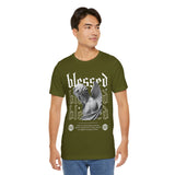 Blessed Angel Statue Graphic Unisex Jersey Short Sleeve Tee Gothic Streetwear Aesthetic Spiritual Bold Artistic Fashion T Shirt