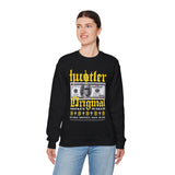Hustler Original Money Maker Unisex Heavy Blend Crewneck Sweatshirt Streetwear Graphic Bold Dollar Bill Print Motivational Entrepreneur Pullover