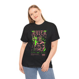 Ruler of the Sea Poseidon Unisex Heavy Cotton Tee Greek Mythology Statue Graphic Gothic Streetwear Bold Artistic Fashion T Shirt