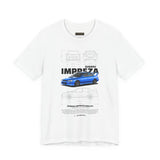 Blue Rally Inspired Performance Sedan Artwork Unisex Heavy Cotton Tee High Speed Streetwear Graphic Shirt For Car Enthusiasts And Automotive Art Lovers