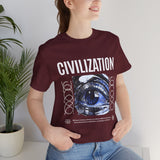 Civilization Eye Of Memory Graphic Unisex Jersey Short Sleeve Tee Futuristic Visionary Streetwear Bold Abstract Blue Eye T Shirt