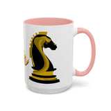 Tate Knight Logo Accent Coffee Mug 11oz 15oz Gold Foil Chess Horse Design Motivational Hustler Ceramic Cup Bold Luxury Inspired Streetwear Gift Drinkware