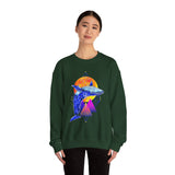 Ballena Cosmic Whale Art Unisex Heavy Blend Crewneck Sweatshirt Vibrant Geometric Ocean Design Premium Streetwear Pullover Soft Fleece Comfortable Fit Bold Marine Life Artwork Perfect Gift for Nature Lovers Dreamers and Creative Souls