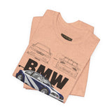 Blue Track Ready Performance Coupe Artwork Unisex Heavy Cotton Tee High Speed Racing Inspired Streetwear Graphic Shirt For Car Enthusiasts And Motorsport Art Fans