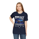 Bullet Blue Street Racing Artwork Unisex Heavy Cotton Tee High Performance Inspired Graphic Shirt For Car Lovers And Urban Streetwear Fans