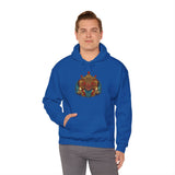 Balinese Barong Mask Unisex Hoodie Heavy Blend Pullover Sweatshirt Tribal Cultural Warrior Spirit Inspired Mythical Festival Graphic Streetwear