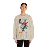 Freedom Snake And Rose Crewneck Comfortable Unisex Sweatshirt Motivational Streetwear Bold Floral Empowerment Design For Resilience And Strength Perfect Gift For Friends Birthdays Cozy Days Casual Wear