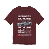 Japanese Performance Coupe Skyline Inspired Unisex Streetwear Tee High Speed Racing Car Graphic Shirt JDM Culture Drift Style Automotive Art Design For Car Lovers Urban Fashion