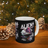 Aliens Exist UFO Ceramic Coffee Mug Sci Fi Extraterrestrial Alien Glitch Graphic Cup