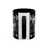 Blessed Angel Statue Graphic Accent Coffee Mug 11oz 15oz Gothic Streetwear Aesthetic Spiritual Artistic Ceramic Drinkware