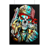 Skeleton Hustler Premium Poster Bold Street Art Wall Decor for Fearless Dreamers, Hustlers, and Visionaries