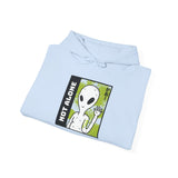 Unisex Not Alone Alien Hoodie UFO Graphic Pullover Sweatshirt Cartoon Extraterrestrial Sci Fi Space Themed Conspiracy Inspired Paranormal Streetwear