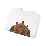 Mythical Tribal Mask Unisex Crewneck Sweatshirt Heavy Blend Pullover Cultural Warrior Spirit Inspired Festival Graphic Art Streetwear Top