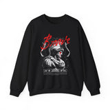 Brave Warrior Roman Gladiator Graphic Print Unisex Heavy Blend Crewneck Sweatshirt Bold Motivational Streetwear Pullover