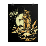 Lunar Legacy Astronaut Art Matte Vertical Poster Space Exploration Wall Art Bold Cosmic Design Premium Home Decor Inspirational Gift for Sci Fi Lovers Dreamers and Visionary Explorers