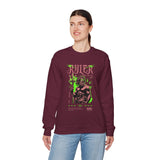 Ruler of the Sea Poseidon Unisex Heavy Blend Crewneck Sweatshirt Greek Mythology Statue Graphic Gothic Streetwear Bold Artistic Pullover