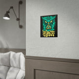 The Watcher Owl All Seeing Wisdom Matte Vertical Poster Mystical Neon Owl Wall Art Geometric Spiritual Symbol Print For Home Office Studio Decor Perfect For Visionary Thinkers And Creators