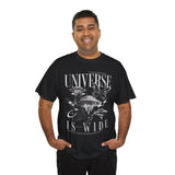 Universe Is Wide Graphic Unisex Heavy Cotton Tee Cosmic Galaxy Butterfly Space Streetwear T Shirt