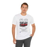 Shelby Red High Performance Muscle Coupe Blueprint Unisex Heavy Cotton Tee Retro Car Art Streetwear Gift for Gearheads Daily Wear Car Lovers Apparel