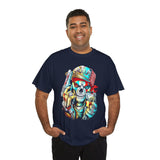 Skeleton Hustler Unisex Heavy Cotton Tee Bold Streetwear Graphic T-Shirt For Hustlers, Dreamers, And Fearless Go-Getters
