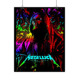 Reaper Of Neon Flames Poster Dark Neon Skull Wall Art Cosmic Energy Illustration Premium Matte Print For Home Studio Office And Urban Spaces