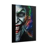 Joker Split Insanity Glossy Poster Bold Gothic Wall Art Dark Psychological Design Fiery Abstract Expression Print for Collectors, Creators, and Visionary Spaces