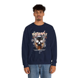 Death Silence Skull Fire Graphic Unisex Heavy Blend Crewneck Sweatshirt Gothic Horror Streetwear Bold Vintage Dark Flame Skull Pullover