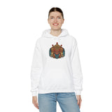 Balinese Barong Mask Unisex Hoodie Heavy Blend Pullover Sweatshirt Tribal Cultural Warrior Spirit Inspired Mythical Festival Graphic Streetwear