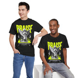 Praise Angel Statue Graphic Unisex Heavy Cotton Tee Spiritual Gothic Streetwear T-Shirt
