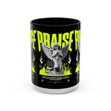 Praise Angel Statue Graphic Ceramic Mug Gothic Spiritual Coffee Tea Cup Bold Streetwear Design