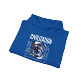 Civilization Eye Of Memory Graphic Unisex Heavy Blend Hooded Sweatshirt Futuristic Visionary Streetwear Abstract Blue Eye Gothic Hoodie