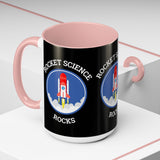 Rocket Science Rocks Accent Coffee Mug 11oz 15oz Space Lover Science Gift Black White Two Tone Ceramic Cup