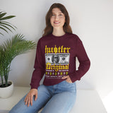 Hustler Original Money Maker Unisex Heavy Blend Crewneck Sweatshirt Streetwear Graphic Bold Dollar Bill Print Motivational Entrepreneur Pullover