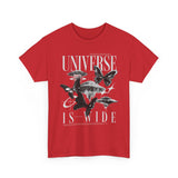 Universe Is Wide Graphic Unisex Heavy Cotton Tee Cosmic Galaxy Butterfly Space Streetwear T Shirt