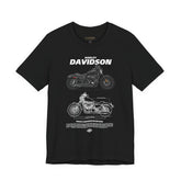 Harley Davidson Sportster Inspired Cruiser Motorcycle Blueprint Graphic Unisex Heavy Cotton Tee Premium Biker Streetwear T Shirt for Riders Enthusiasts Everyday Wear