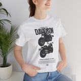 Harley Davidson Fat Bob Inspired Cruiser Motorcycle Graphic Unisex Heavy Cotton Tee Premium Biker Streetwear T Shirt for Riders Enthusiasts Everyday Wear