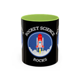 Rocket Science Rocks Accent Coffee Mug 11oz 15oz Space Lover Science Gift Black White Two Tone Ceramic Cup