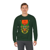 Cell Samurai Unisex Heavy Blend Crewneck Sweatshirt Futuristic Japanese Warrior Art Neon Cyberpunk Streetwear Anime Inspired Comfortable Warm Pullover For Tattoo Artists Festivals And Bold Fashion...