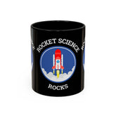 Rocket Science Rocks Accent Coffee Mug 11oz 15oz Space Lover Science Gift Black White Two Tone Ceramic Cup