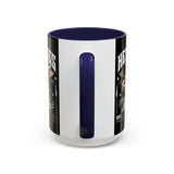 Hermes Accent Coffee Mug 11oz 15oz Black Ceramic Mythology Cup with Greek God Winged Statue Design for History Lovers and Art Enthusiasts