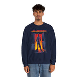 The Silent Stalker Unisex Sweatshirt Retro Horror Pullover Halloween Streetwear Cozy Fall Apparel for Spooky Nights and Fearless Style Lovers
