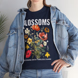 Blossoms Floral Graphic Unisex Heavy Cotton Tee Comfortable Streetwear Timeless Charm Motivational Nature Inspired T Shirt Perfect Gift for Garden Lovers Friends Birthdays Casual Everyday Wear
