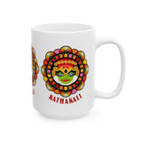 Ceramic Kathakali Mug Kerala Traditional Dance Art Coffee Cup Indian Culture Onam Festival Malayalam Heritage Ethnic Graphic Souvenir Gift