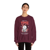 Waste Your Time Unisex Heavy Blend Crewneck Sweatshirt Graphic Pullover Black Motivational Hustle Money Clock Streetwear Bold Entrepreneur Mindset Fashion Outfit