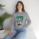I Don’t Care True Freedom Angel Unisex Heavy Blend Crewneck Sweatshirt Gothic Cherub Graphic Bold Motivational Streetwear Statement Pullover